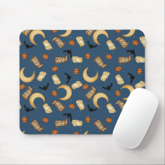 Blauw Hemels Halloween Hekserige Maan Muismat
