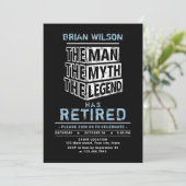 Blauw het Man de mythe de Legend Retirement Party Kaart (Staand voorkant)