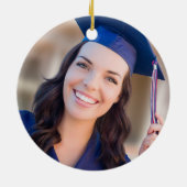 Blauw High School Marching Band Aangepaste Kerstmi Keramisch Ornament (Achterkant)