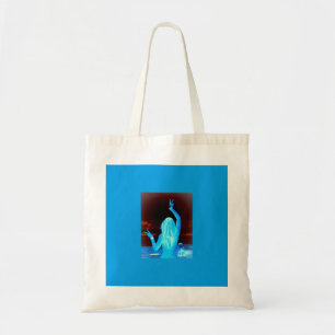 blauw hippie vredesbord tote bag
