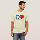 Blauw Hoefijzer houdt van Blue Star Airlines t-shi T-shirt (Voorkant volledig)