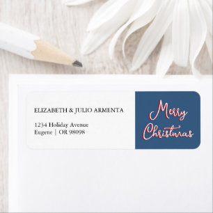 Blauw Hollerig Kerst Retouradres Etiket