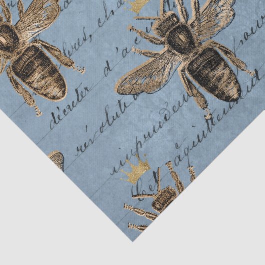 blauw honingbijendebetpapier tissuepapier (Detail)