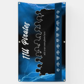 Blauw Honkbal Softbal Dugout Banner Sportteam (Verticaal)