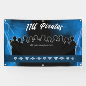 Blauw Honkbal Softbal Dugout Banner Sportteam (Horizontaal)