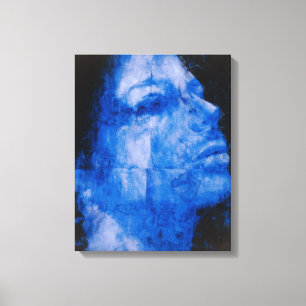 Blauw hoofd 1998 canvas afdruk
