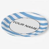 Blauw horizontaal gespannen papieren bordje (Gekanteld)