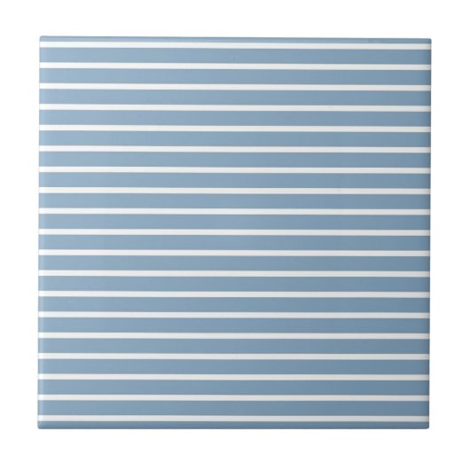 Blauw horizontaal streeppatroon tegeltje (Voorkant)
