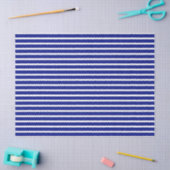 Blauw horizontaal stripespapier tissuepapier (Craft)