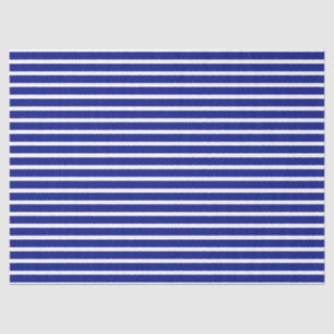 Blauw horizontaal stripespapier tissuepapier