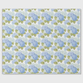 Blauw Hortensia Bliss Cadeaupapier (Vlak)