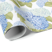 Blauw Hortensia Bliss Cadeaupapier (Rol Hoek)