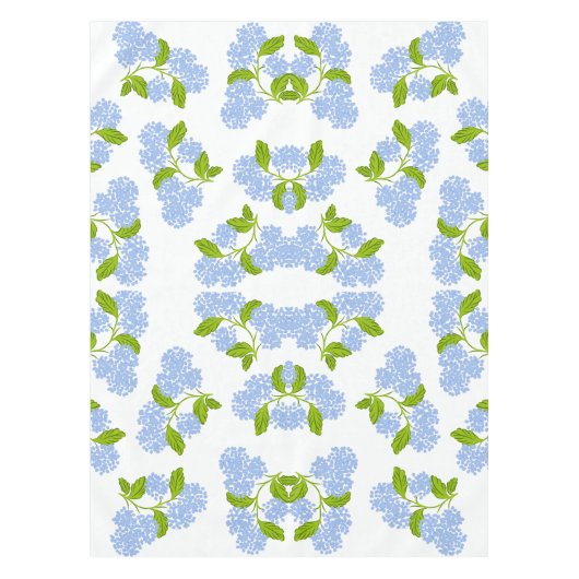 Blauw hortensia tafelkleed (Voorkant)
