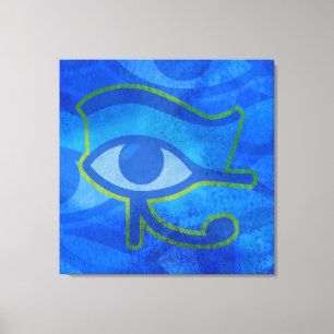Blauw Horus Oog Canvas Afdruk