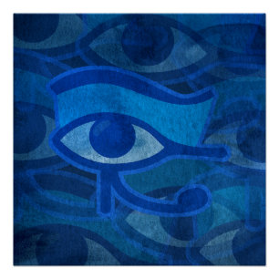 Blauw Horus oog Perfect Poster