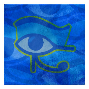 Blauw Horus Oog Perfect Poster