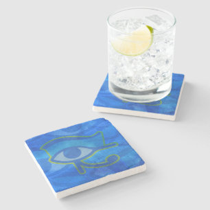 Blauw Horus oog Stenen Onderzetter