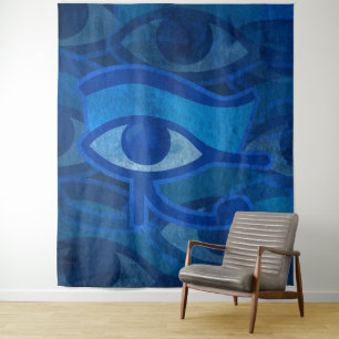 Blauw Horus oog Wandkleed