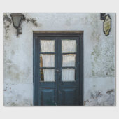 BLAUW HOUDEN DEUR PANEL IN WITTE BOUW CADEAUPAPIER (Vlak)