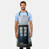 BLAUW HOUDEN DEUR PANEL IN WITTE BOUW SCHORT (Gedragen)