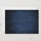 Blauw hout 3 Foto opslaan op onze datumkaart Save The Date (Achterkant)
