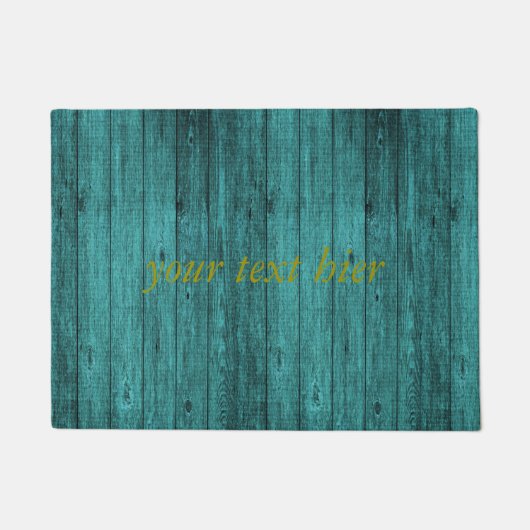 blauw hout deurmat (Voorkant)