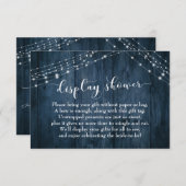 Blauw hout en licht Geen Vrijgezellenfeest-kaart m Informatiekaartje (Voorkant / Achterkant)