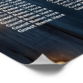 Blauw Hout String Lichten 11 Tafels Trouwstoelen Poster (Hoek)