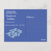  blauw hout, vis, roze koraal briefkaart (Achterkant)