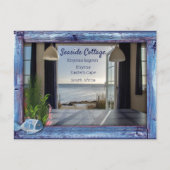  blauw hout, vis, roze koraal briefkaart (Voorkant)