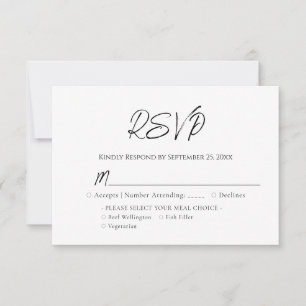 Blauw Hout Wedding RSVP Kaartje