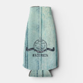 Blauw hout Welkom in het meer Flesjeskoeler (Voorkant)