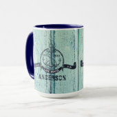 Blauw hout Welkom in het meer Mok (Voorkant links)