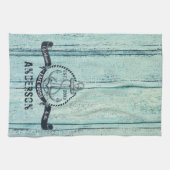 Blauw hout Welkom in het meer Theedoek (Horizontaal)