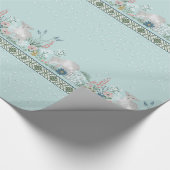 Blauw houten lamppakpapier cadeaupapier (Hoek)