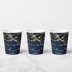 Blauw Houten Landelijke Glitterende Lichtjes Bruil Papieren Bekers