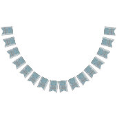 Blauw houten paneel met witte kant vlaggetjes (Alle)