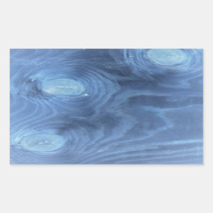 Blauw houten patroon rechthoekige sticker