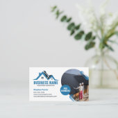 Blauw huis dakbedekking constructie dakspanen visitekaartje (Staand voorkant)