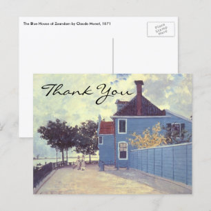 Blauw huis in Zaandam van Claude Monet Briefkaart