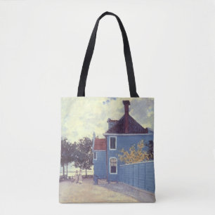 Blauw huis in Zaandam van Claude Monet Draagtas