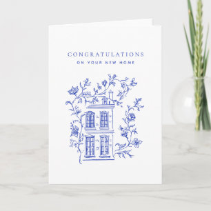 Blauw Huis Nieuw Huis Gefeliciteerd Kaart
