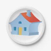 Blauw huis papieren bordje (Voorkant)