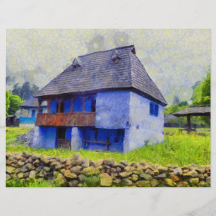 Blauw huis schilderen flyer