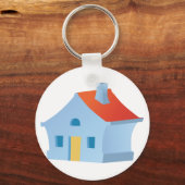 Blauw huis sleutelhanger (Voorkant)