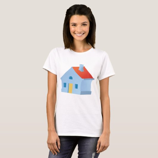 Blauw huis t-shirt (Voorkant volledig)
