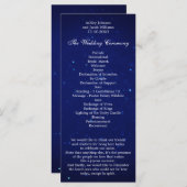 Blauw huwelijksprogramma. Marine nacht winter cere Programma (Voorkant / Achterkant)
