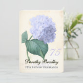  Blauw Hydrangea 75e Verjaardagsviering 2 Kaart (Staand voorkant)