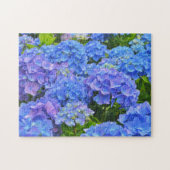  Blauw Hydrangea Bloementuin Kunst Puzzel (Horizontaal)