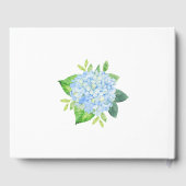 Blauw Hydrangea Geometric Floral Vrijgezellenfeest Gastenboek (Achterkant)